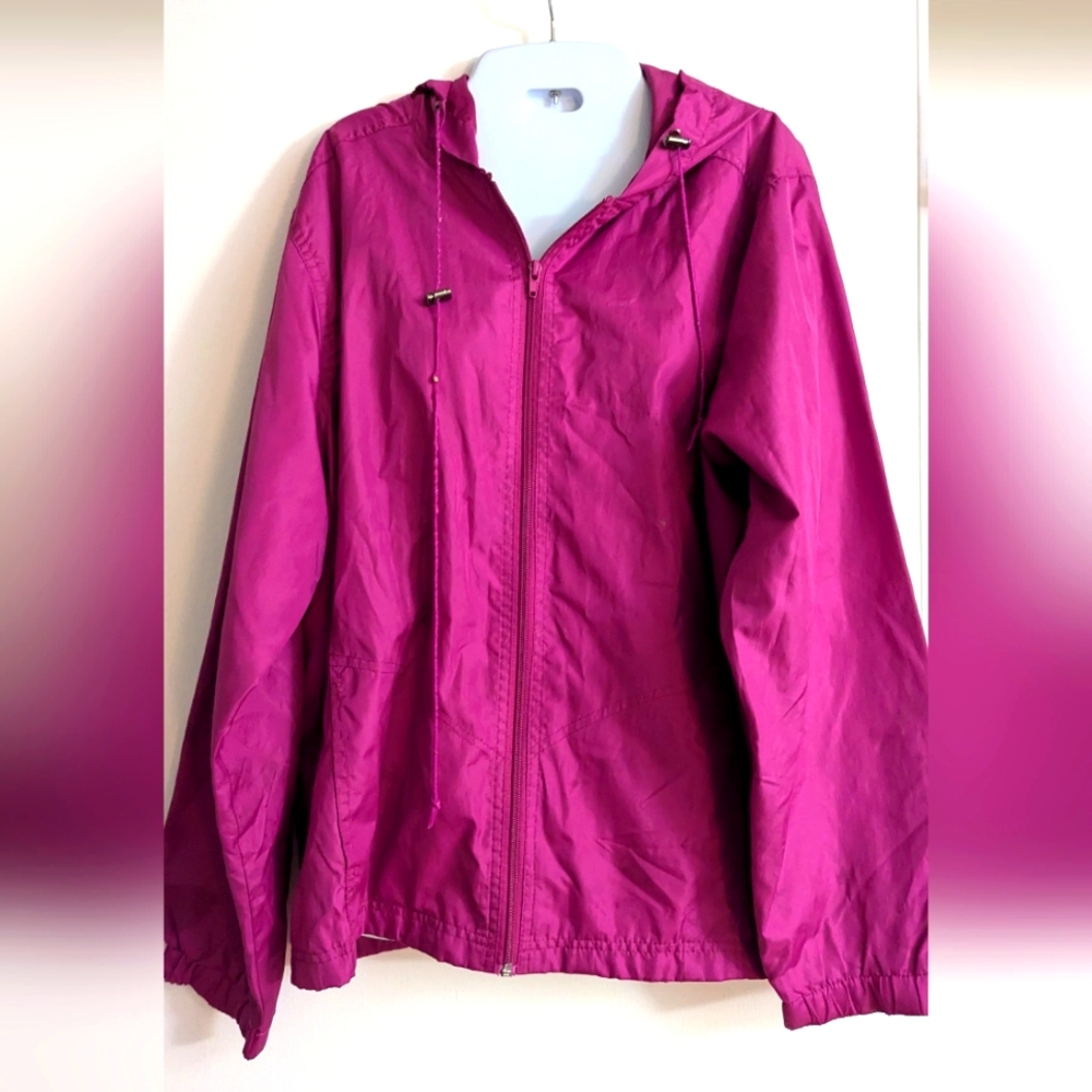 Women's Pink Hooded Windbreaker Jacket